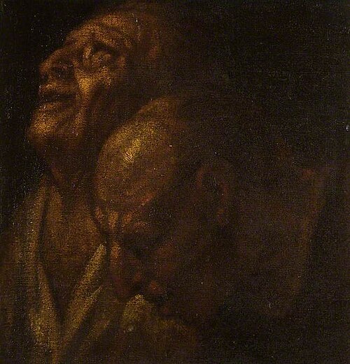 Two studies of a male head, , Jacob Jordaens