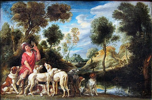 A whipper-in and his dogs, 1635, Jacob Jordaens