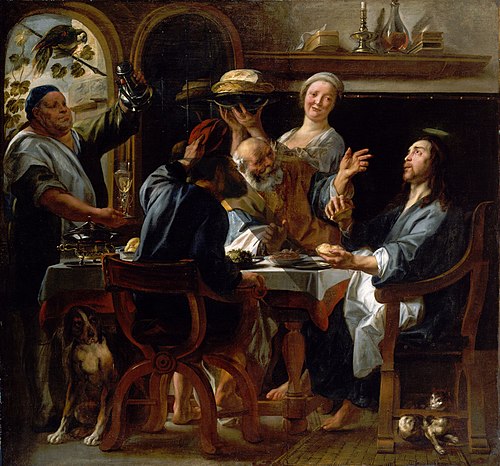 The Supper at Emmaus, 1655, Jacob Jordaens
