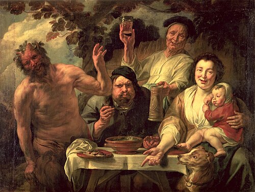 Satyr and the Peasant, 1640, Jacob Jordaens