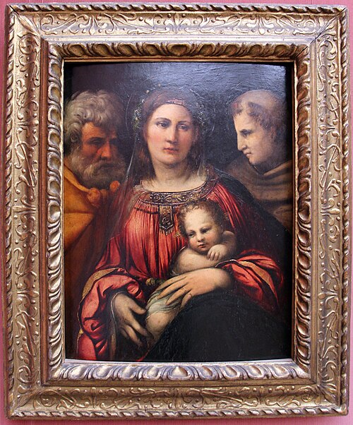 Die Heilige Familie mit dem Heilige Franziskus, 1513, Battista Dossi