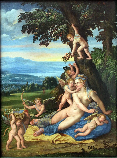 Vénus avec Cupidon, 1530, Battista Dossi