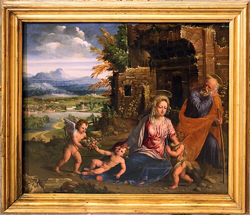 Holy Family with St. John and Angels, 1510, Battista Dossi
