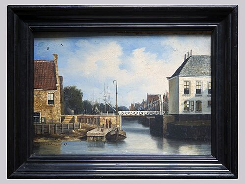 Gezicht op Noorderhaven te Harlingen, 1857, Hermanus Siderius