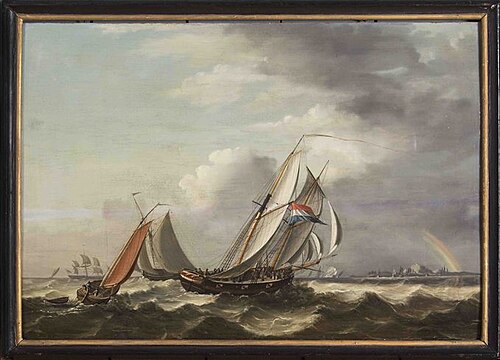 Zeegezicht, 1827, Adrianus Jans Oostendorp