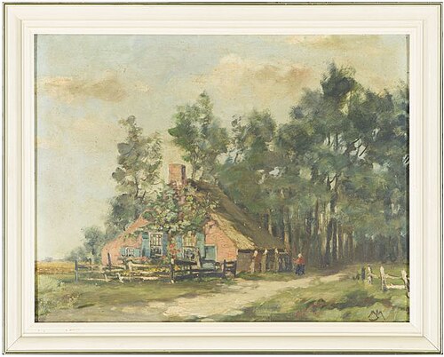 Boerderijtje in Drenthe, 1924, Johann Mammen