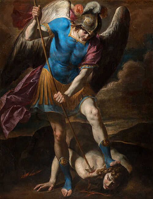 Archangel Michael fights against the Fallen Angel, , Andrea Vaccaro