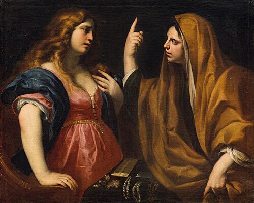 Martha and Mary, 1670, Andrea Vaccaro