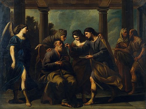 Tobias Heals his Blind Father, 1640, Andrea Vaccaro