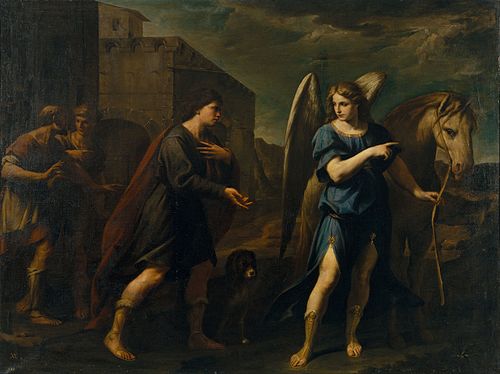 Tobias Meets the Archangel Raphael, 1640, Andrea Vaccaro