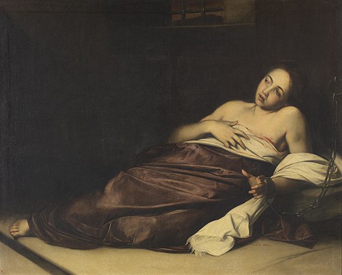 St Agatha in her cell, 1601, Andrea Vaccaro