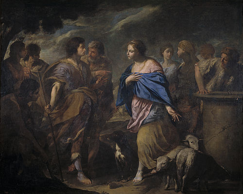Meeting of Isaac and Rebeca, 1601, Andrea Vaccaro