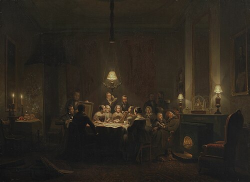 Familieportret De Marees van Swinderen, Jhr Reneke de Marees van Swinderen (1764-1848) met kinderen , 1844, Wolter Gockinga