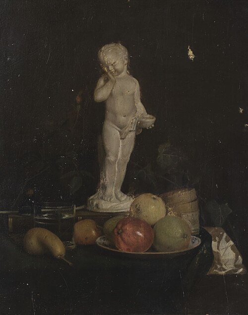Stilleven met stenen beeldje, 1846, Roelof Jacob Tiddens
