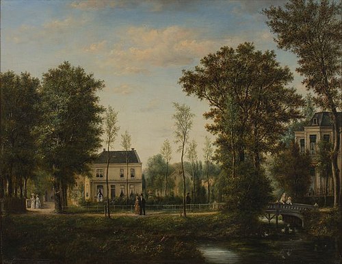 Country houses in park Honingen in Rotterdam, 1881, Johannes Matthijs Hoogbruin