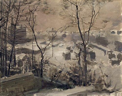 Faubourg enneigé, 1897, Gustave den Duyts