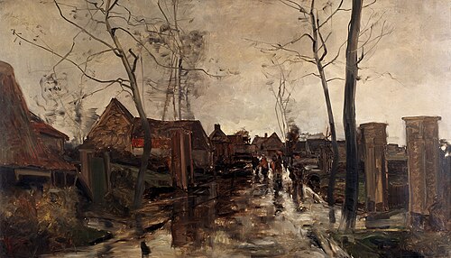 Rue de village sous la pluie, 1887, Gustave den Duyts