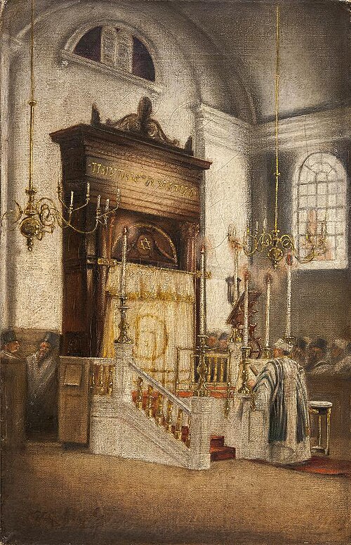 Grote Verzoendag in de synagoge Utrecht, 1920, Johan Paul Constantinus Grolman