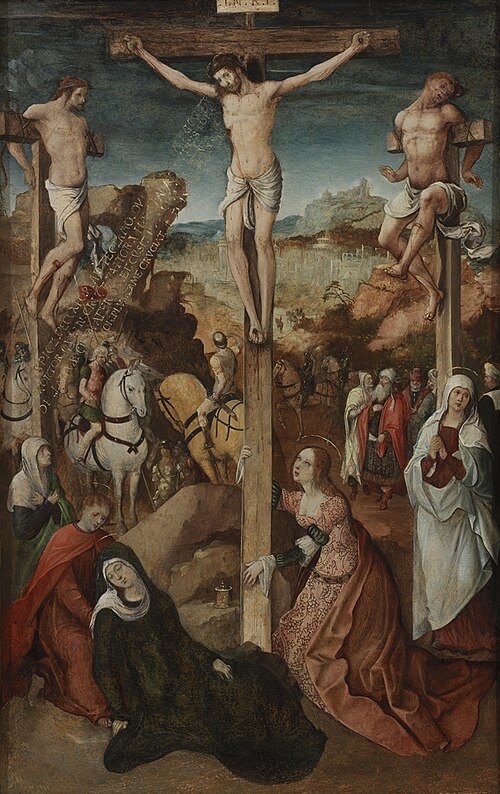 The Crucifixion with the Two Thieves, , Alejo Fernández