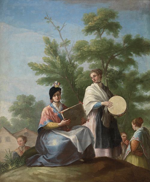 Mozas tocando el pandero, 1777, Ramón Bayeu