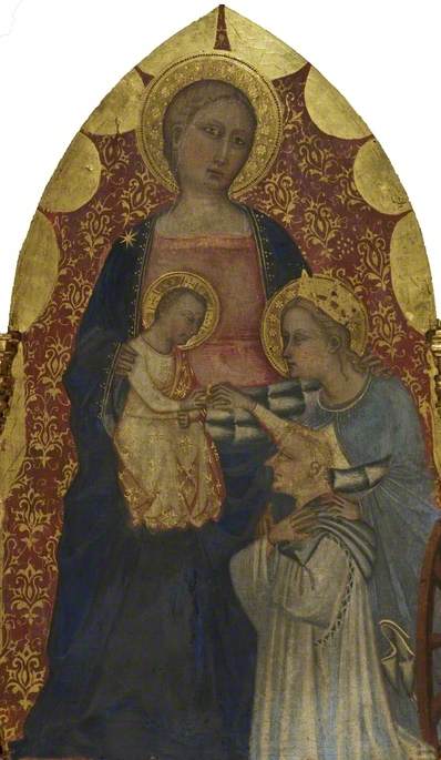 Madonna and Child with Saint Catherine and a Donor, 1389, Giovanni del Biondo