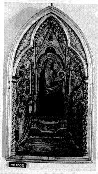 Madonna enthroned with saints, 1340, Giovanni del Biondo