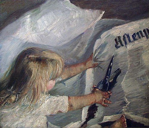 En abonnent på Aftenposten, 1887, Oda Krohg