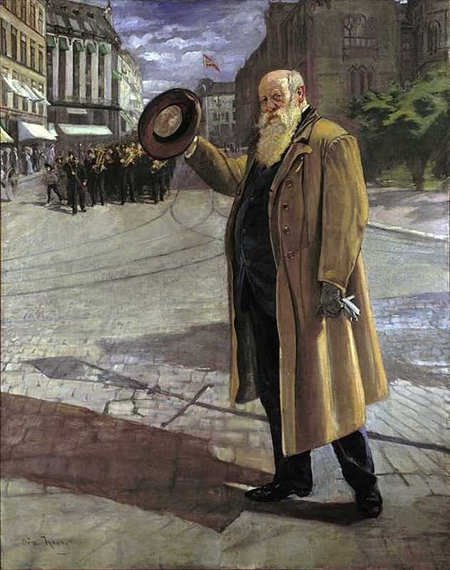 Christian Krohg på Karl Johan, 1903, Oda Krohg