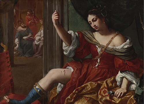 Portia Wounding her Thigh, 1664, Elisabetta Sirani
