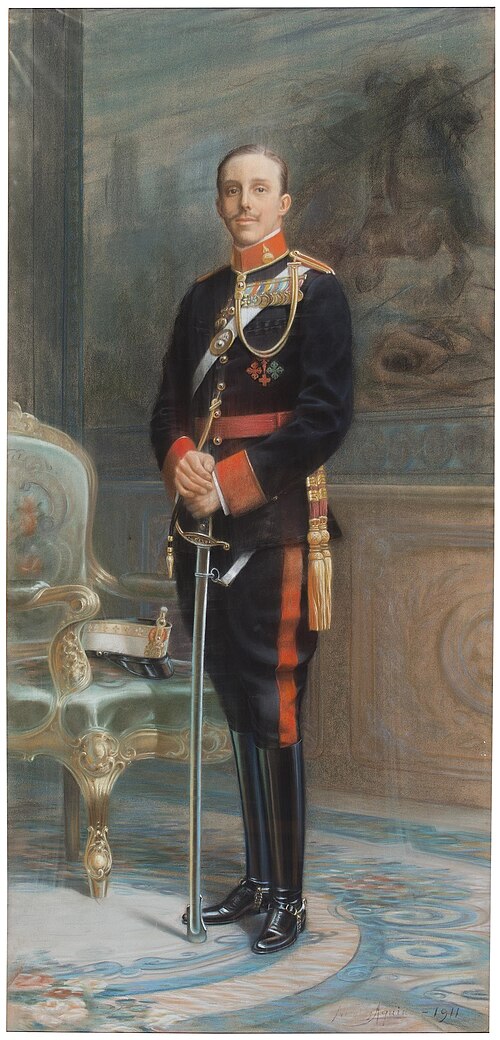 Alfonso XIII con uniforme de militar, 1911, Nicolás Aquino