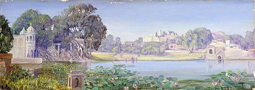 View of Pushkar or Pokur, North-West India, 1878, Marianne North