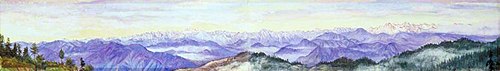 Pine-Clad Slopes of Nagkunda, North India, and View of the Distant Mountains, 1878, Marianne North