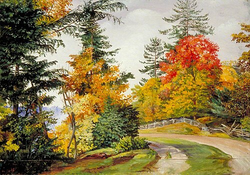 Autumn Tints near Niagara, United States, 1871, Marianne North