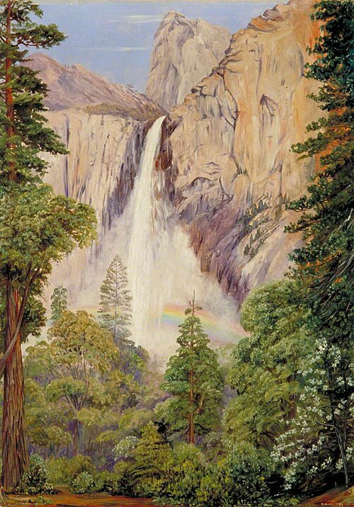 Rainbow over the Bridal Veil Fall, Yosemite, California, 1875, Marianne North