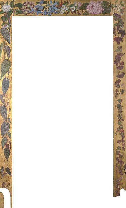 Decorative Door Surround Featuring a Floral Composition and Trailing Leaves on a Gold Background*, 1882, Marianne North
