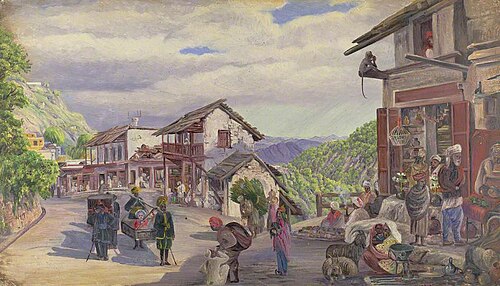 'The Bazaar Musoori, 8th May 1878', 1878, Marianne North