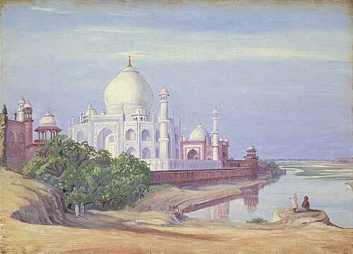 'The Taj, Agra, and Distant Fort, India. April 1878', 1878, Marianne North