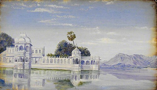 Jagniwas Palace, Udaipur. 'Janr. 1879', 1879, Marianne North