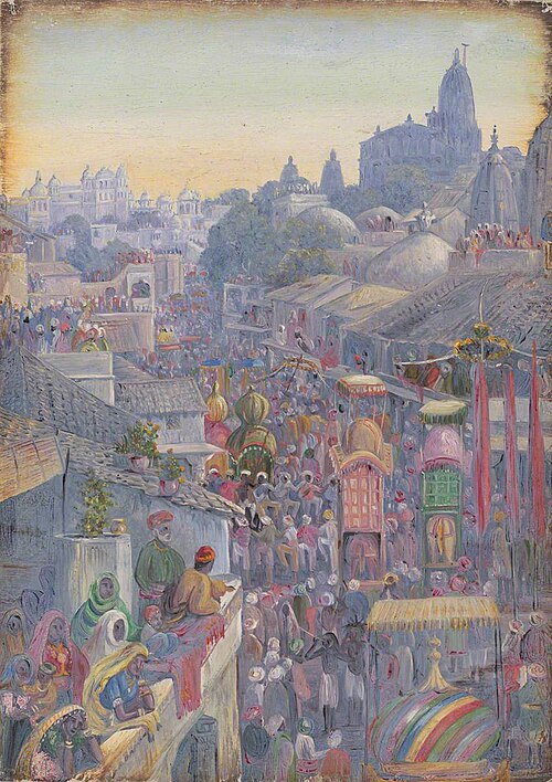 Festival of Muharram, Udiapur, Rajasthan, India, 1879, Marianne North