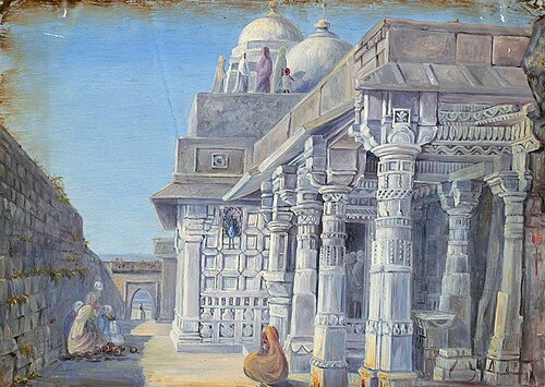 Temple of Towenghur, Champanir, near Baroda, Gujarat, India, 1879, Marianne North