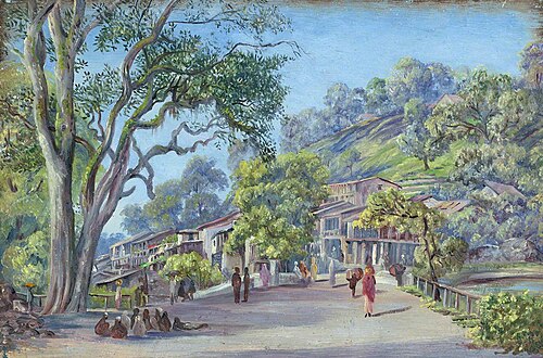 The Bridge and Bazaar, Nynee Tal, , Marianne North