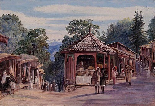 The Bazaars, Simla, India, , Marianne North