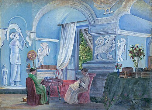 In the Old Palace, Kandy, Ceylon (Sri Lanka), , Marianne North