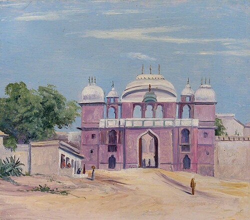 Gate of Rajah's Palace, Benares, India, , Marianne North