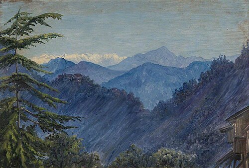 Mountains from Simla, India, , Marianne North