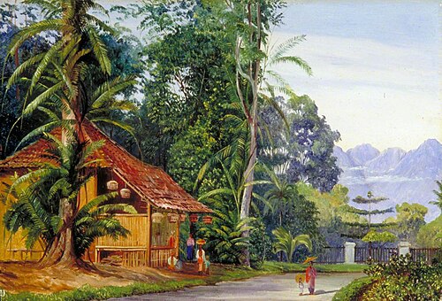 Gardener's Cottage, Buitenzorg Botanic Garden, Java, 1876, Marianne North