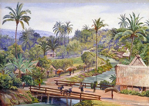 View from the Bridge of Magelang, Java, 1876, Marianne North