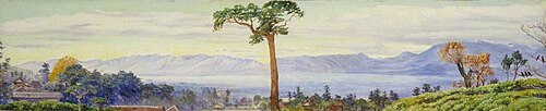 View of the City of Kioto, Japan, in the Morning Mist, 1876, Marianne North