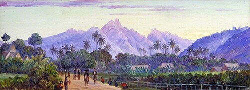 The Soembrin Volcano from Magellang, Java, 1876, Marianne North