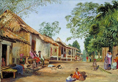 Village of Mat Houses near Garoet, Java, 1876, Marianne North